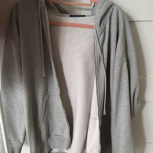 grey brandy melville zip up hoodie